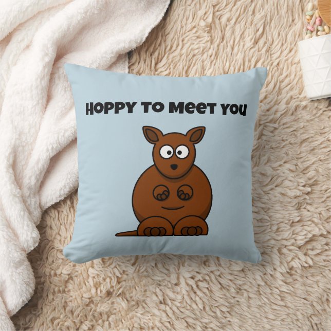 Coussin J'espère vous rencontrer Kangaroo Drôle Cartoon (Couverture)