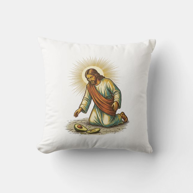 Coussin Jésus a laissé tomber de l'avocat frais tranché au (Recto)