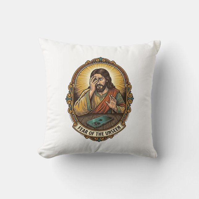 Coussin Jésus a laissé tomber l'écran du téléphone sur la  (Recto)