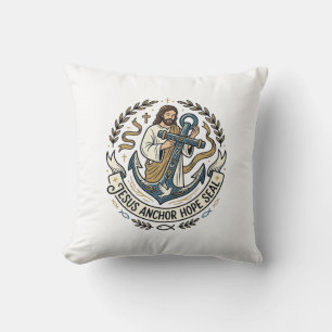 Coussin Jésus Ancre Espoir Scellé Jésus Ancre Espoir Scell