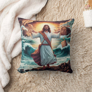 Coussin Jésus apaisant la tempête près du rivage