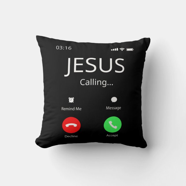 Coussin Jésus Appelle - Chrétien (Recto)