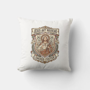 Coussin Jésus Art Nouveau Affiche Sacrée Jésus Art Nouvea