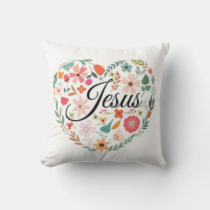 Coussin Jesus Boho Christian Heart Motif Inspiration