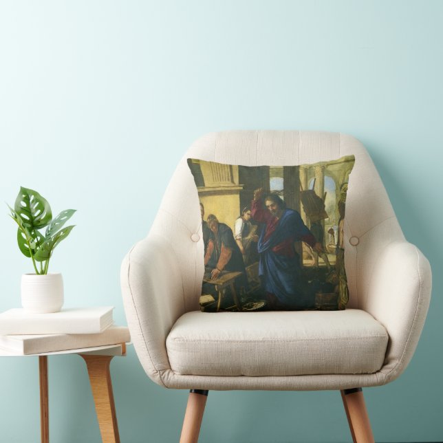 Coussin Jésus-Christ Chassant les Marchands du Temple (Chaise)