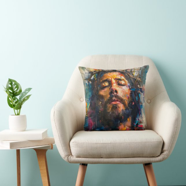 Coussin Jésus Christ Expressionnisme (Chaise)