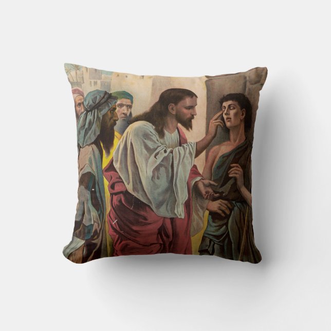 Coussin Jésus-Christ guérissant l'aveugle (Recto)
