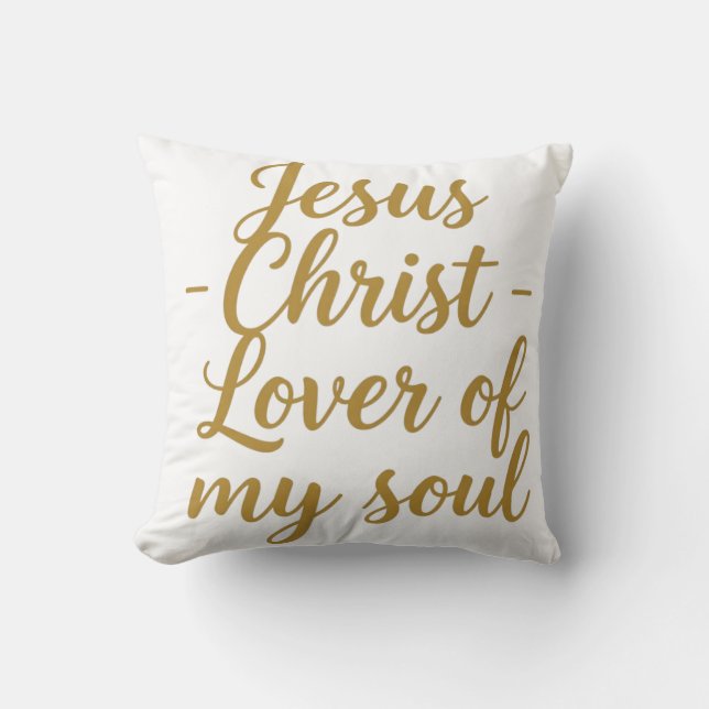 Coussin Jesus Christ Lover of My Soul Throw Pillow - 16x16 (Recto)