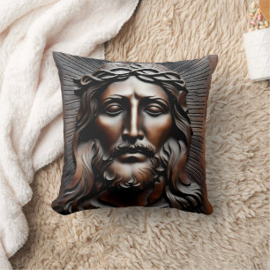 Coussin Jésus Christ Soulagement sculpté Avec Arrière - pl