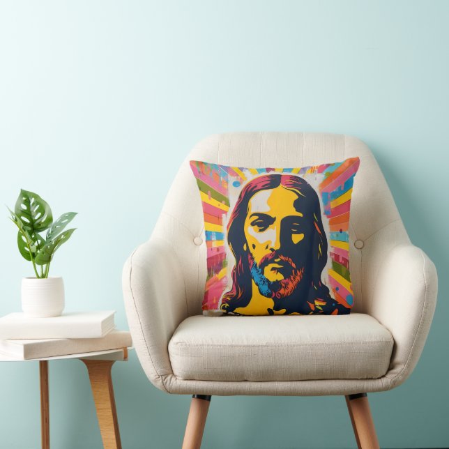 Coussin Jesus Christian Pop Art (Chaise)