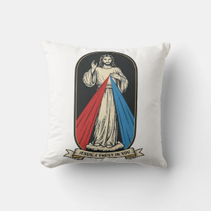 Coussin Jésus de la Miséricorde Divine Vintage