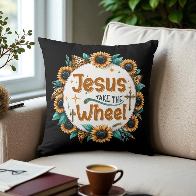 Coussin Jésus de la religion chrétienne prend le volant (Créateur téléchargé)