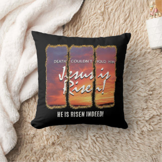 Coussin JÉSUS DE Pâques chrétienne EST RISQUÉ Parties scin