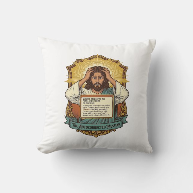 Coussin Jésus E-mail Typo Auto Correction Désastre Entrepr (Recto)