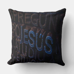 Coussin Jésus en Pierre Bleue Chrétien Dieu Amour