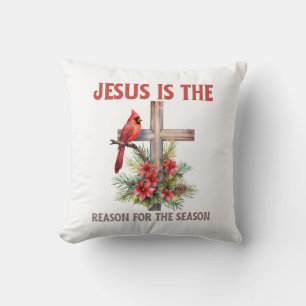 Coussin Jésus est la raison de la croix de Noël de saison