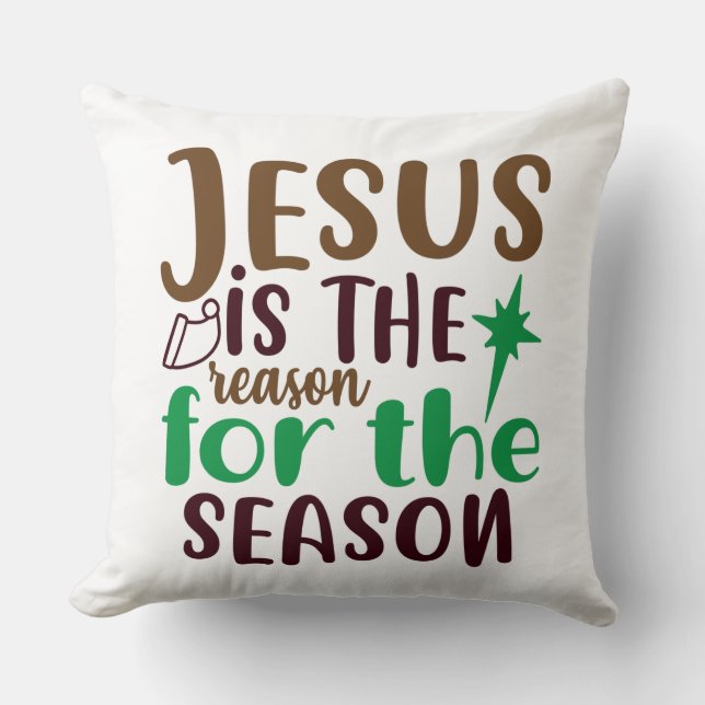 Coussin Jésus est la raison de la saison (Recto)