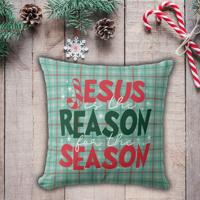 Coussin Jésus Est La Raison Pour La Saison Noël (Créateur téléchargé)