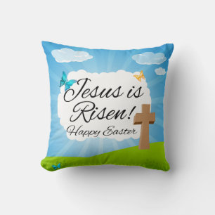 Coussin Jésus est levé, Pâques chrétienne