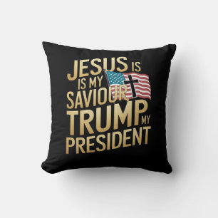 Coussin Jésus Est Mon Sauveur, Trump Est Mon Président
