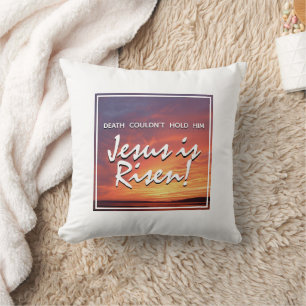 Coussin JÉSUS EST RESSUSCITÉ Résurrection Pâques chrétien