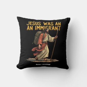 Coussin Jésus Est Un Immigrant Unique Cross Design Support