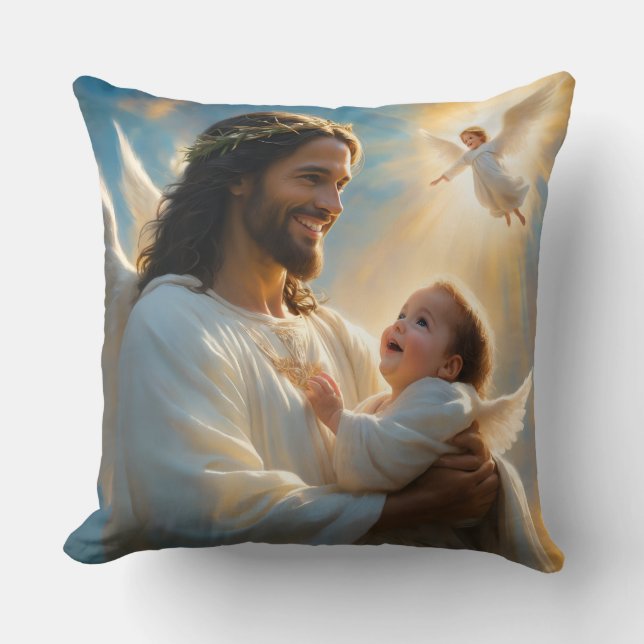 Coussin Jésus et bébé ange (Recto)