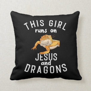 Coussin Jésus et les dragons barrés