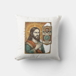 Coussin Jésus Faux Vérifié Coche Arnaque Troll Social Hu