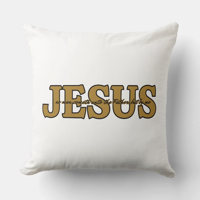 Coussin Jésus foi chrétienne Jean 14:6 KJV Bible Verse (Recto)