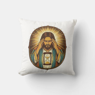 Coussin Jésus impatient Chargement Sablier Internet Lent T