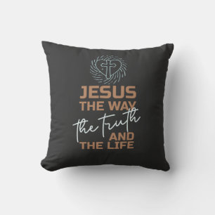 Coussin Jésus le chemin la vérité et la vie
