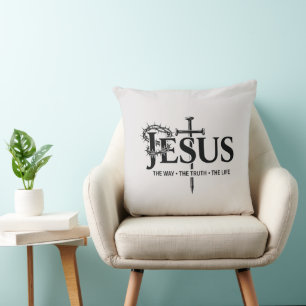Coussin Jésus le chemin, la vérité, la vie !