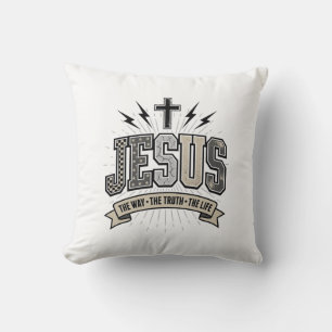 Coussin Jésus Le Chemin La Vérité La Vie Vintage Chrétien