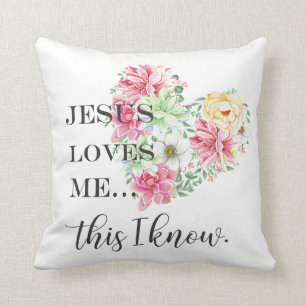 Coussin Jésus m'aime ça je sais