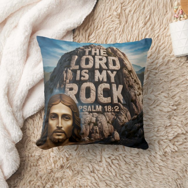Coussin Jésus, mon rocher d'âge Le Seigneur est mon rocher (Couverture)