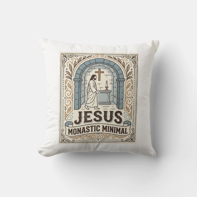 Coussin Jésus Monastique Minimal Jésus Monastique Minimal  (Recto)