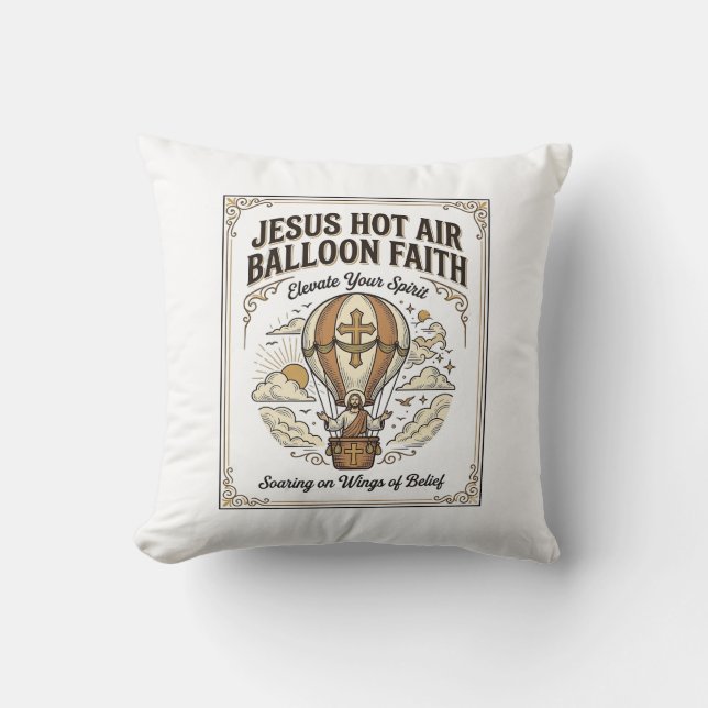 Coussin Jésus Montgolfière Foi Jésus Montgolfière  (Recto)