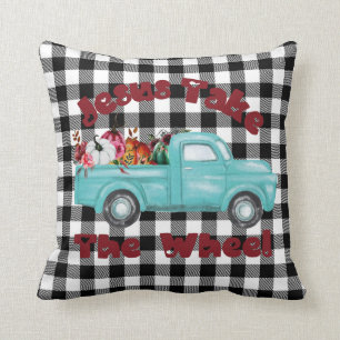 Coussin Jésus Prend La Roue Drôle Chrétienne