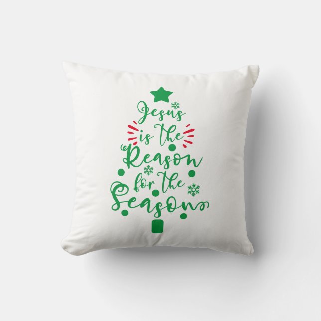 Coussin Jésus Réversible Est La Raison De La Saison (Recto)