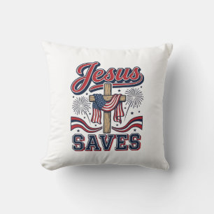 Coussin Jésus Sauve Chemise Chrétienne Patriotique Vintage