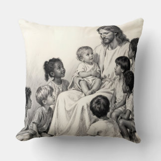 Coussin Jesus Sitting with Children