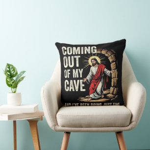 Coussin Jésus sortant de ma grotte