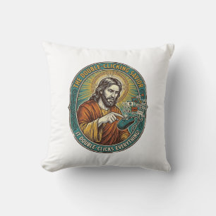 Coussin Jésus Souris Double Clic Cassée Bureau IT Tech