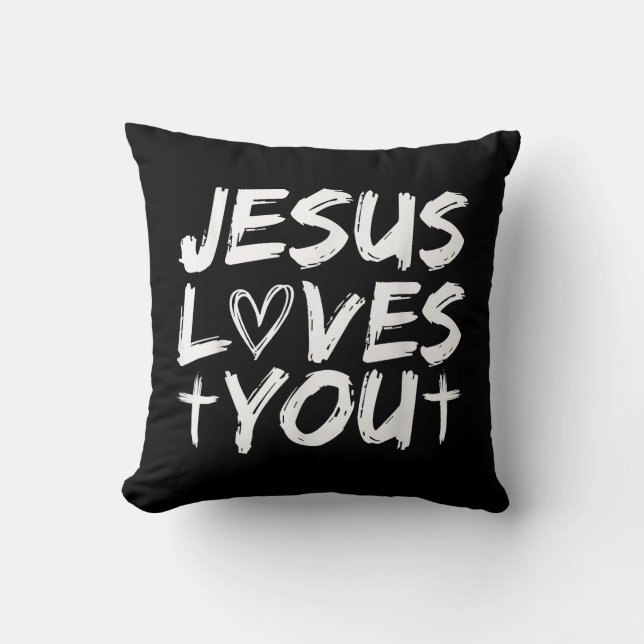 Coussin Jésus t'aime, Jésus (Recto)