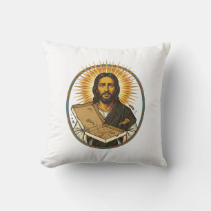 Coussin Jésus Trompé Par Une Boîte De Pizza Vide Humour De