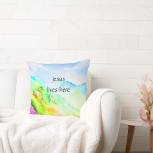 Coussin Jésus vit ici