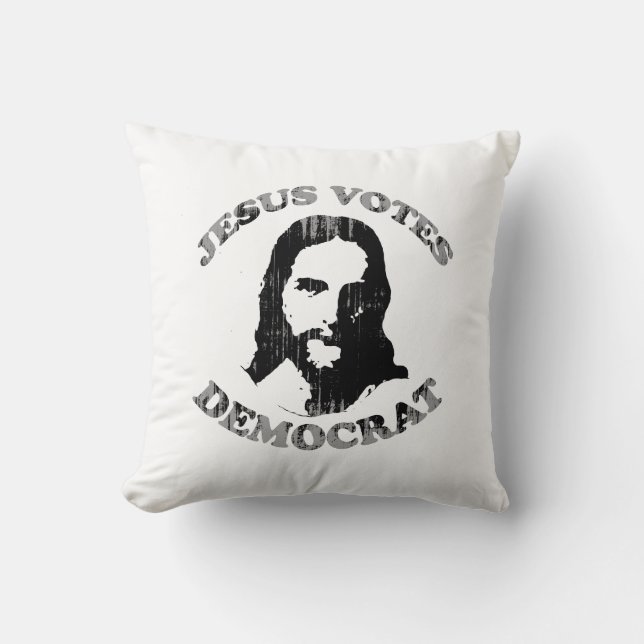 Coussin Jésus vote le démocrate Faded.png (Recto)