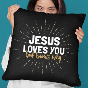 Coussin Jésus Vous Aime - Dieu Sait Pourquoi Jeter L'Oreil