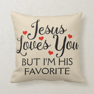 Coussin Jésus Vous Aime Le Beige Favori